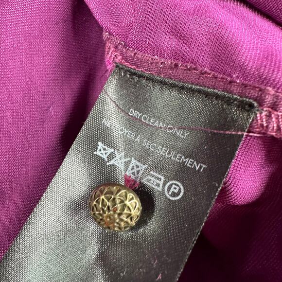 Anthropologie Top Womens Large Petite Purple Plum Velvet Cutout V Neck Bohemian - Picture 7 of 10